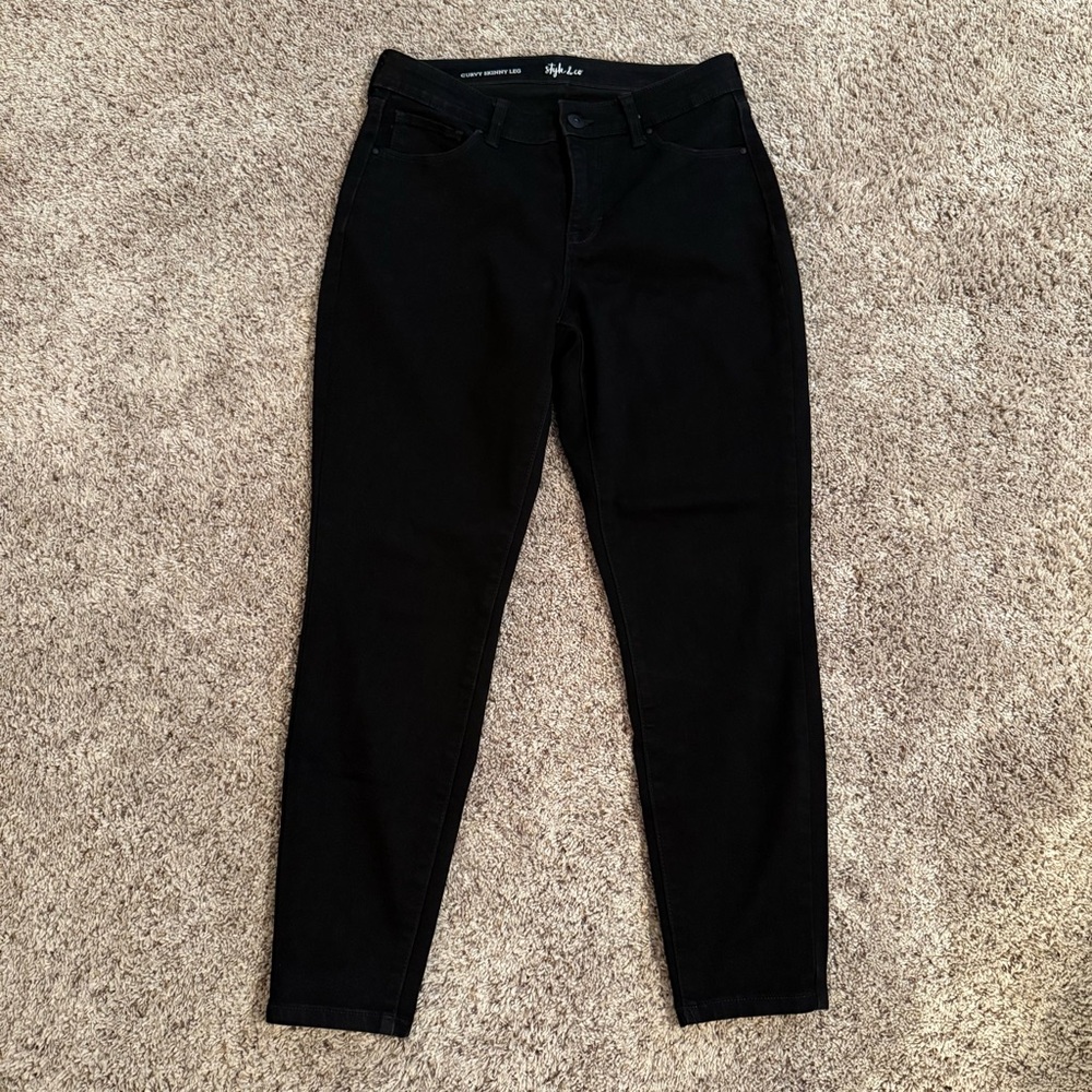 Style & Co. Black Curvy Skinny Jeans